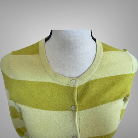 The Limited Dark Yellow/Yellow Stripe Cardigan with 3/4 length sleeves Size XS - Picture 5 of 6